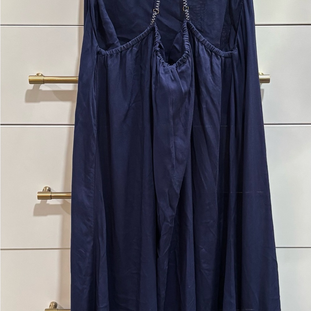 Anthropologie Blue High-Low Ruffled Sundress - Picture 3 of 6
